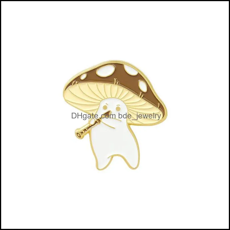 mushroom enamel badges brooch womens anime pins cute decorative on backpack cat concert lapel pins brooches