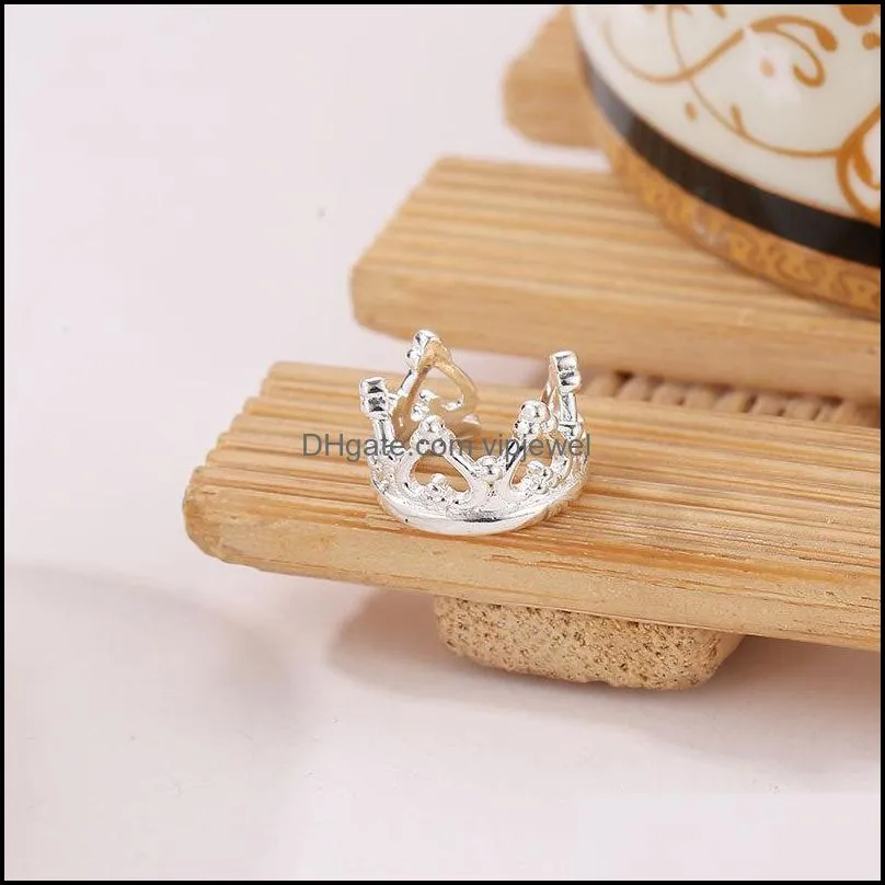 vintage crown clip earrings fashion jewelry for women gold silver color geometric crown waterdrop heart shaped cuff earring