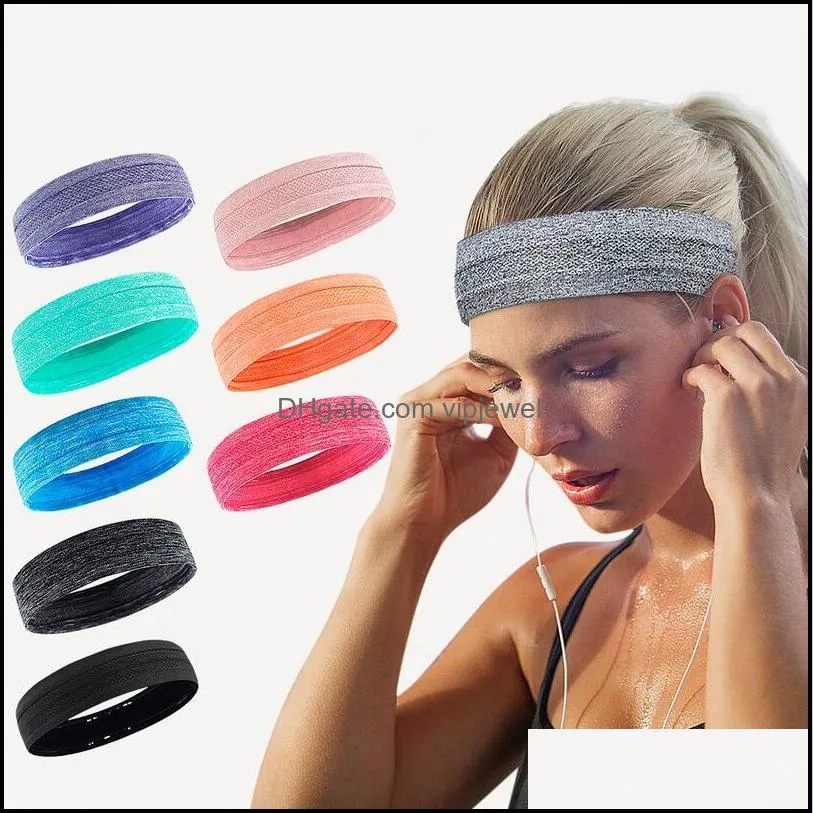 men sweatband sports headbands stretch elastic women yoga running hair band for male outdoor headwrap fitness sport safety