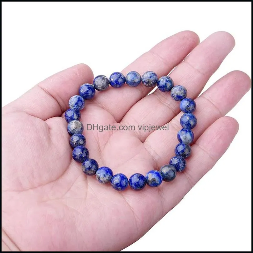 handmade lapis lazuli beaded bracelets for women men fashion natural stone energy bracelet elastical jewelry gift