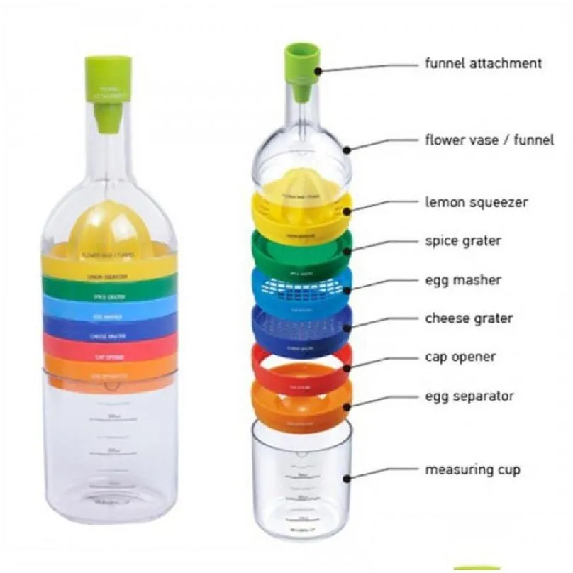 multifunctional kitchen tools manual juice grinding measuring cup 8 in 1 wine bottle baby complementary food tool