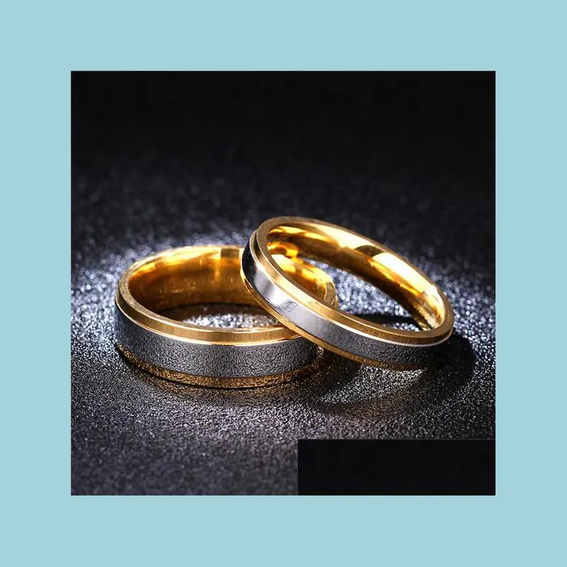 fashion golden ring for women and men 316 stainless steel ring couple party wedding rings lovers gift