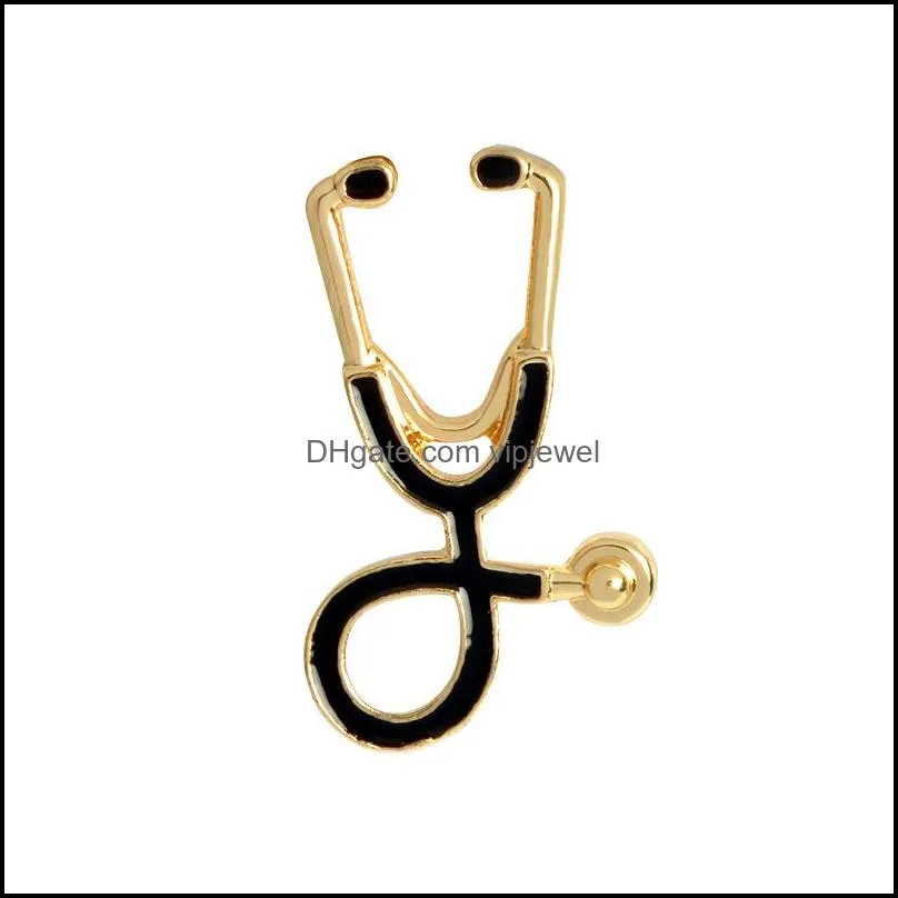 fashion 2 color stethoscope brooch pins nurse jewelry silver gold medical jewelry doctor nurse gift medical school graduation