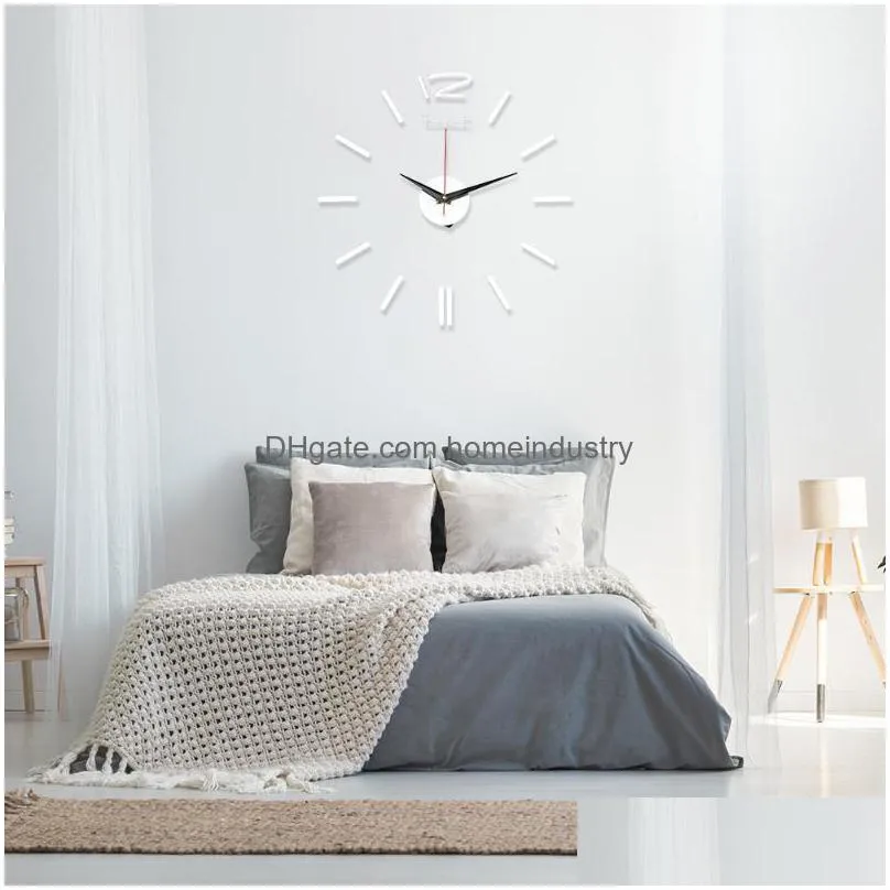 wall clocks 3d diy large clock mirror stickers silent modern design europe style simple for home decor presents supply