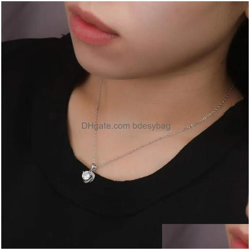 other trendy 1 d color heart moissanite necklace women jewelry 925 sterling silver love gra valentines giftother