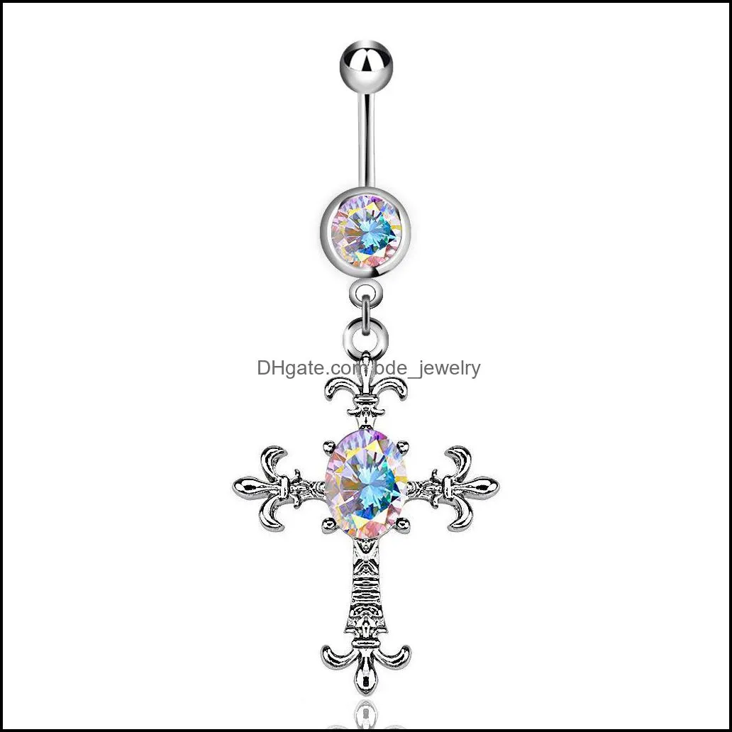 sexy body piercing bars jewelry fashion women 316 l surgical steel navel rings zircon belly button navel bar ring