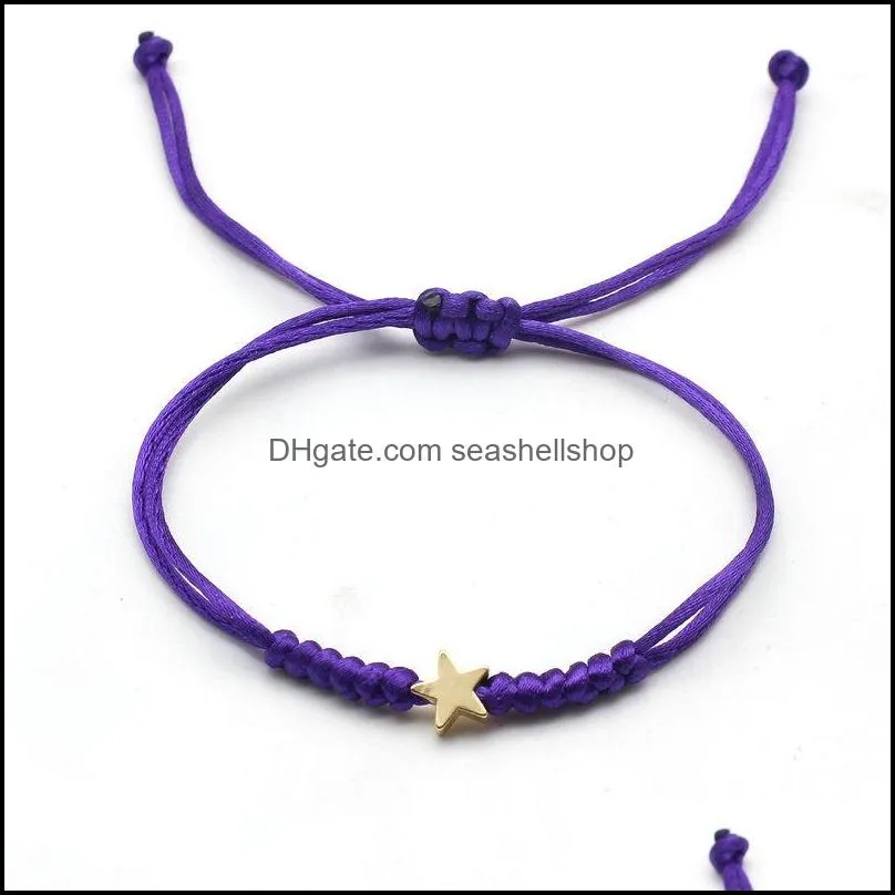 five pointed star charm bracelet women men lucky red string braided adjustable couple bracelets friendship jewelry