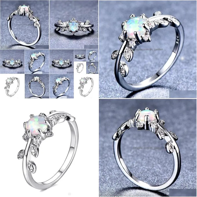 10 pieces 1 lot trendy wedding jewelry fire opal gems silver rings russia american australia women rings jewelry gift