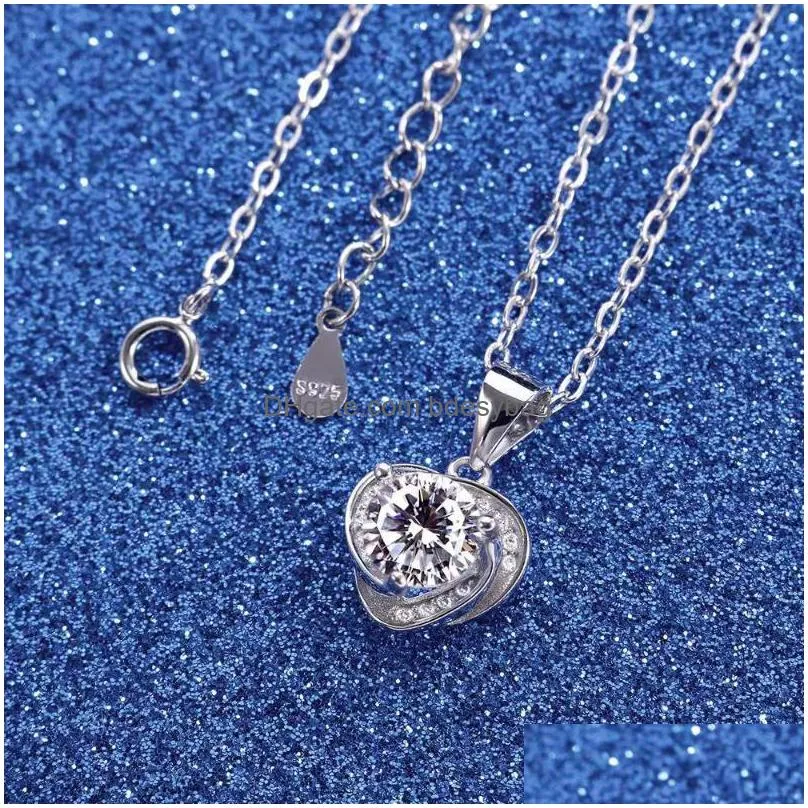 other trendy 1 d color heart moissanite necklace women jewelry 925 sterling silver love gra valentines giftother