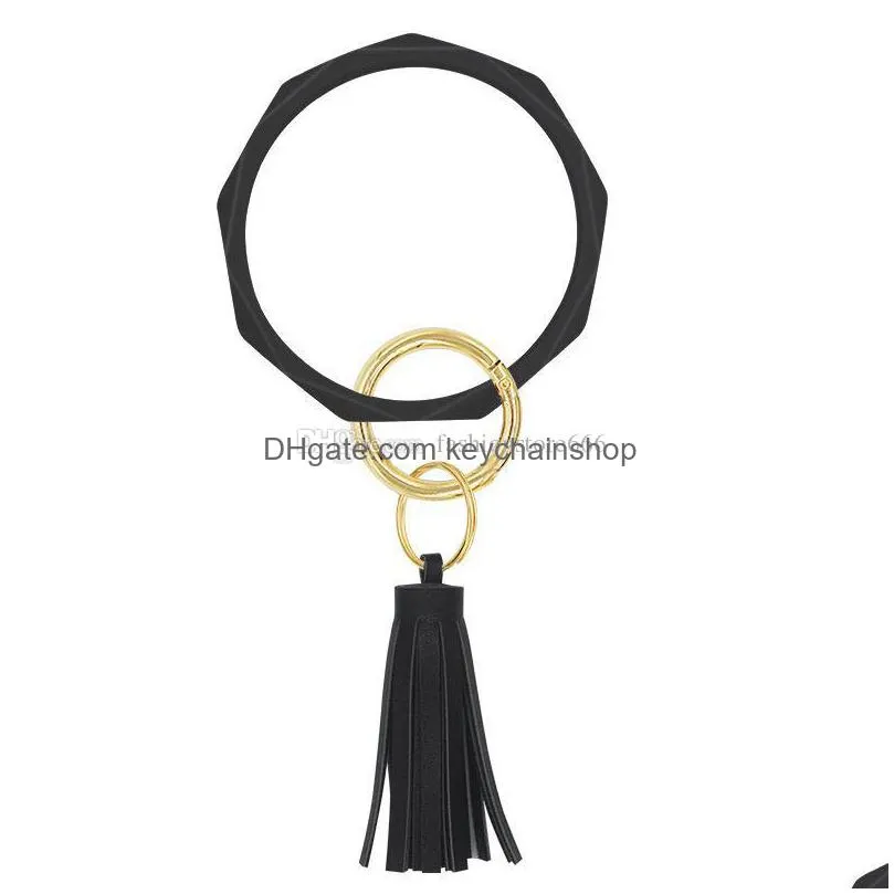 2020 women diamond silicone bracelets keychain 17 styles wristlet tassel key ring bracelet bangle fashion keychain girl party gift