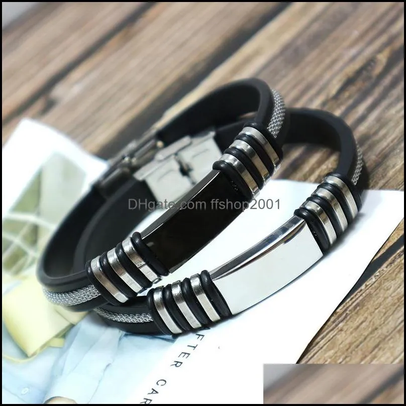 fashion leather bracelet creative design stainless steel magnetic buckle bangle charm men jewelry accessories q278fz