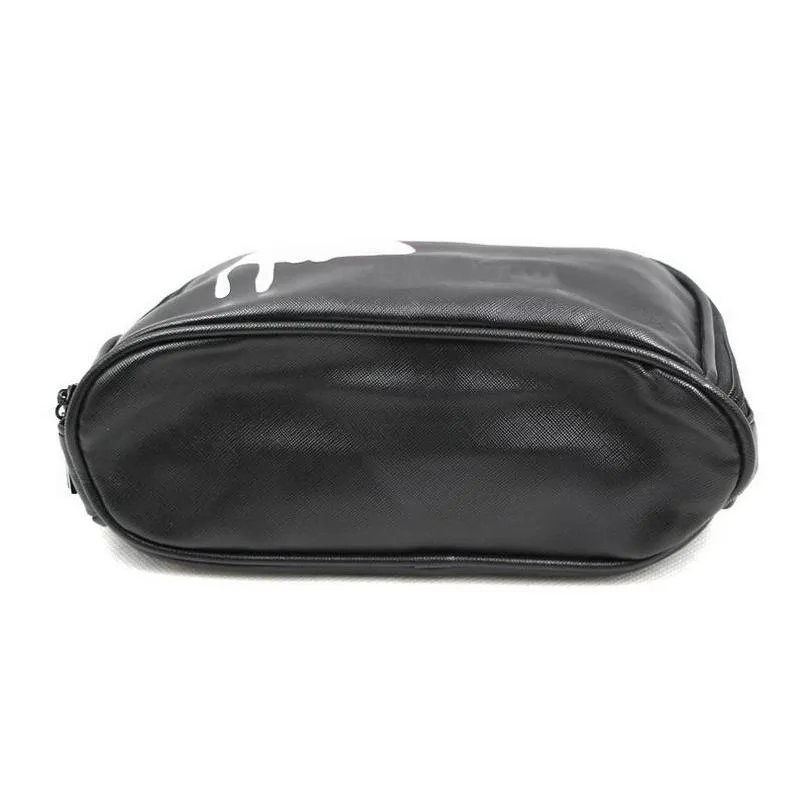 waterproof cosmetic bag case large leather fashion women zipper black makeup bags