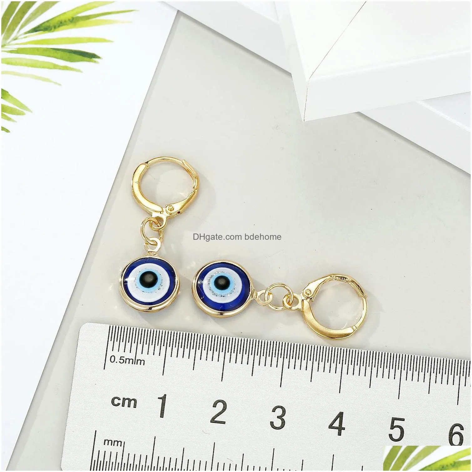 fashion jewelry vintage evil eyes dangle earrings resin beads blue eye earring