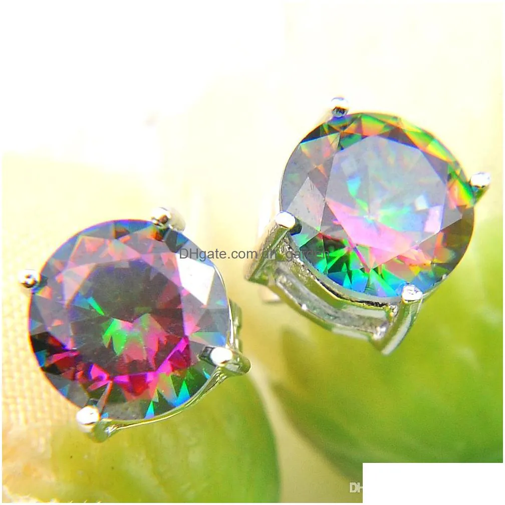  high quality fashion earring for party particular fire mystic topaz gemstone 925 silver party wedding