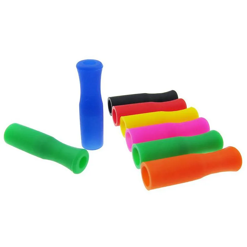 reusable silicone straw stips for 6mm stainless steel drinking straws 11 colors stock food grade silicone straw tips wholesale
