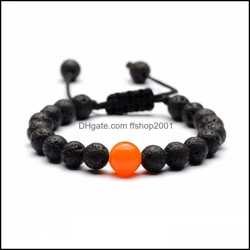 natural volcanic stone bracelet 7 chakra yoga beads essential oil diffuser bracelets for women men fashion jewelry dhs m195r