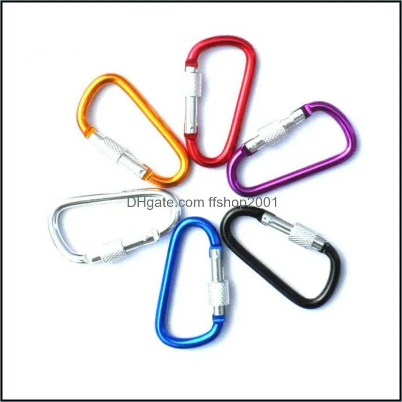 climbing button key rings carabiner gourd type clip camping hook outdoor sports carabiners aluminium buckle keychains dhs