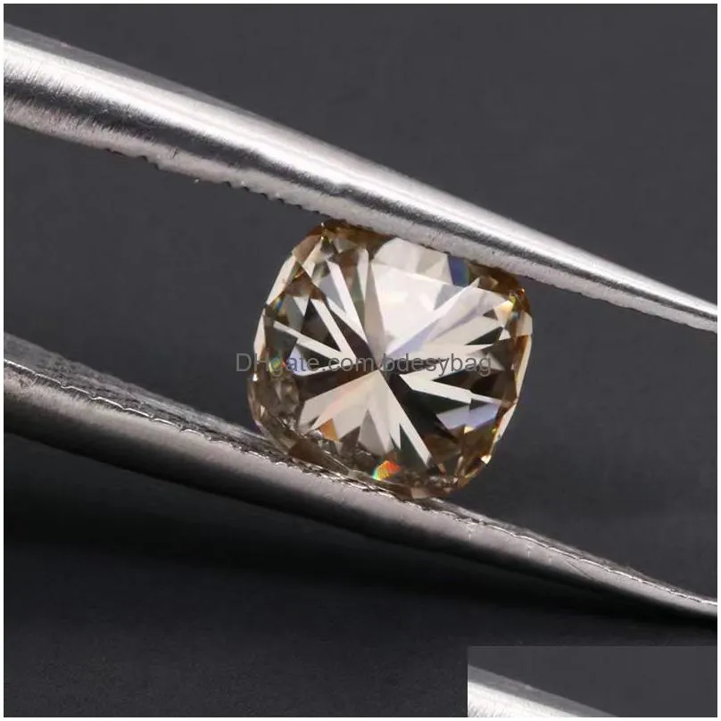 other champagne color vvs1 cushion cut moissanite loose stones diamond test pass certified gra gemstone for diy jewelryother