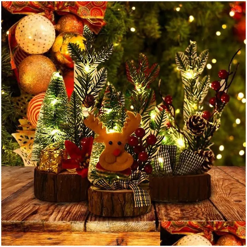 christmas decorations small tree exquisite with led lights party favor christmasornaments for indoor home bedroom kitchen