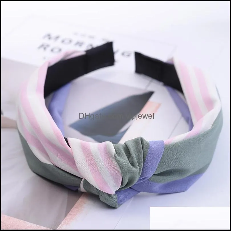 fashion knot striped headbands women shining beading headband for girls solid lovely hoop bezel hair accessories