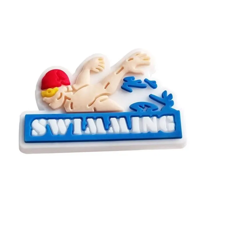 swimming charms shoe pvc cartoon croc decoration buckle accessories clog pins charm buttons football sports buckles
