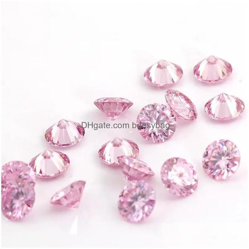 other real 5.210mm pink color vvs1 round moissanite loose stone 8 heart arrow lab created gemstone for diy jewelryother otherother