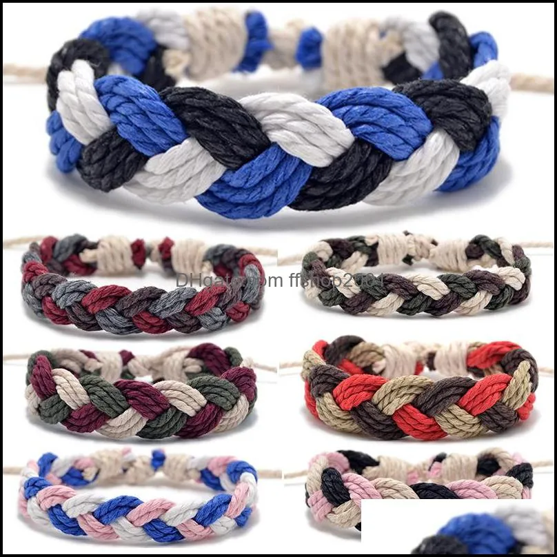 ethnic handmade bracelet summer beach braid string cotton wrap woven rope friendship bracelets bangle for women b27a