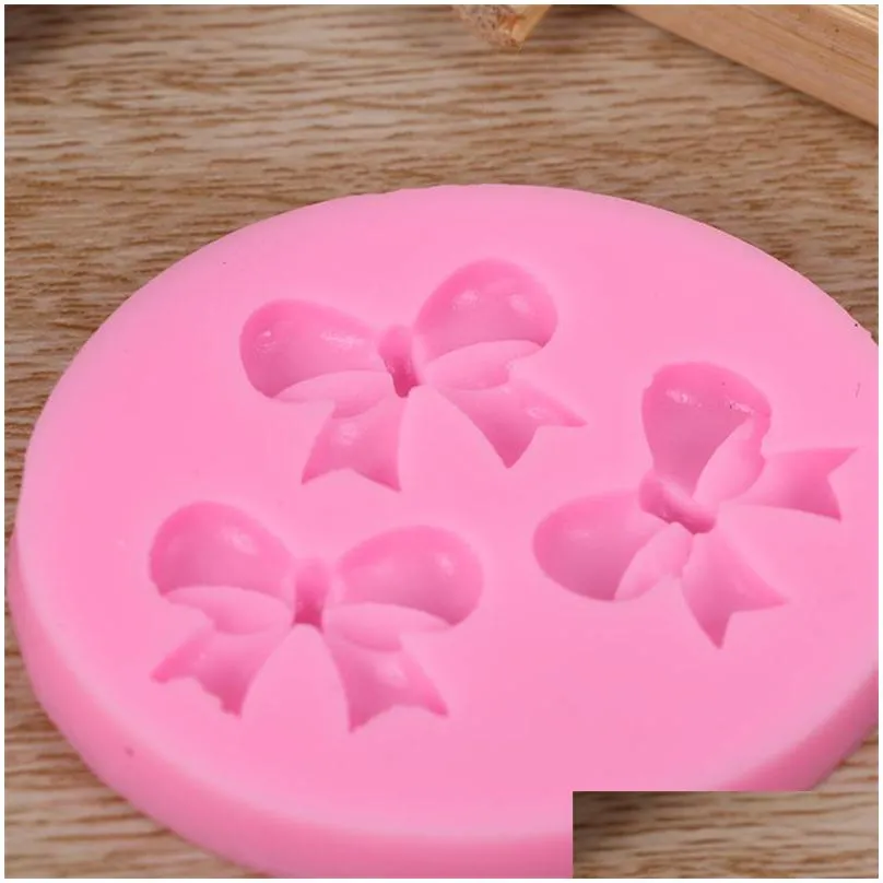 cake mold bowknots flower 3d fondant mold silicone cake decorating tool chocolate soap stencils kitchen baking accessories