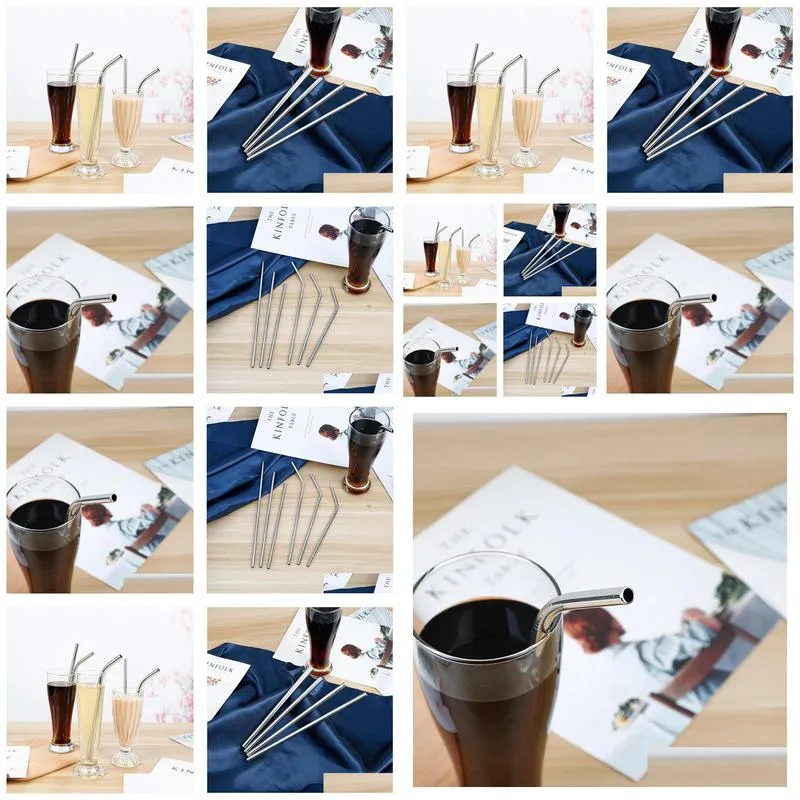 13cm short stainless steel drinking straws straight reusable 6mm stainless steel straws for kids barware tools