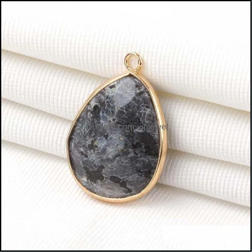 2019 natural black flash stone charm handmade pendant for necklace charms jewelry making accessories diy