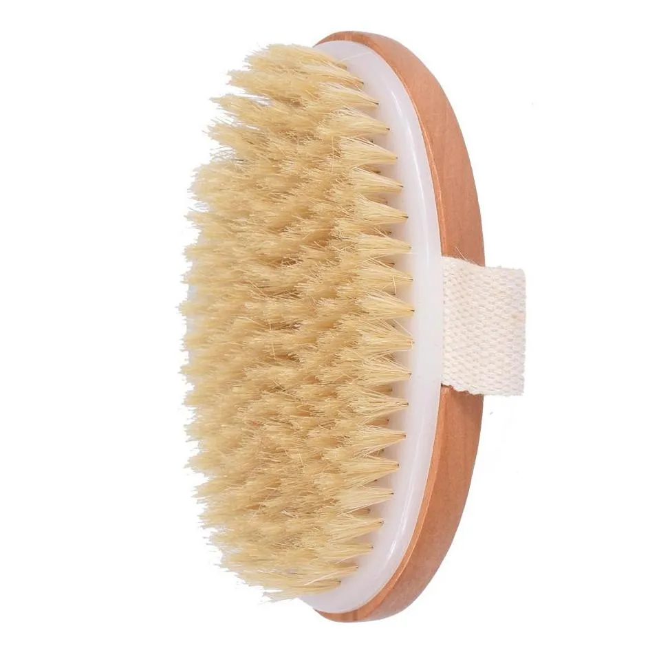 dry skin body spa brush with high quality natural boar bristles remove dead skin body bath brush for women