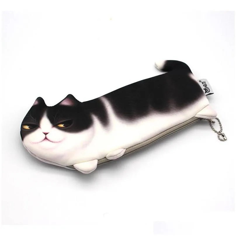 emulation cartoon animal pencil case kawaii cats soft pencilcase school supplies pencils storage bags stationery gift for kids