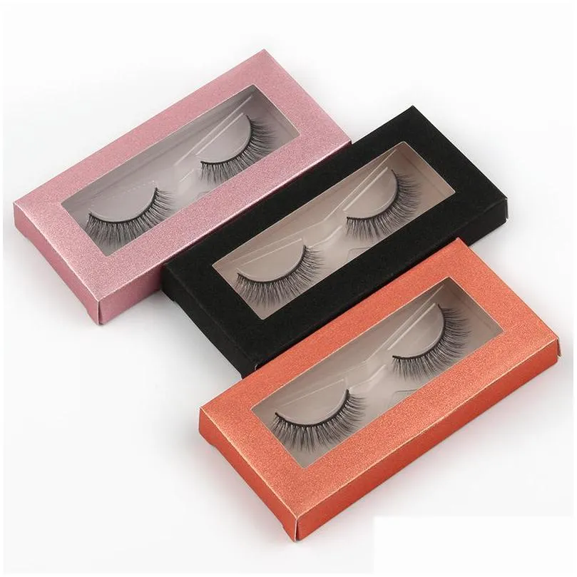 empty eyelash packaging box colorful lash makeup case rectangle frosted false strip boxes make up faux cils cases