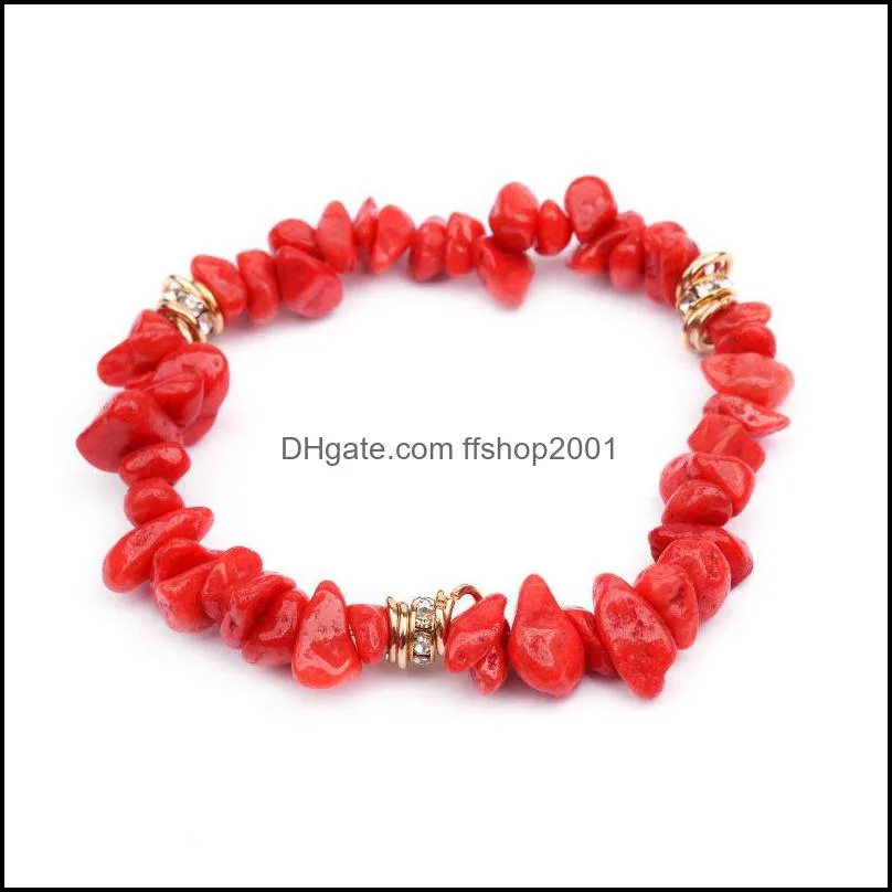 irregular beads bracelet handmade natural gemstone bracelets chakra crystal stretch bangle jewelry for women girls accessories