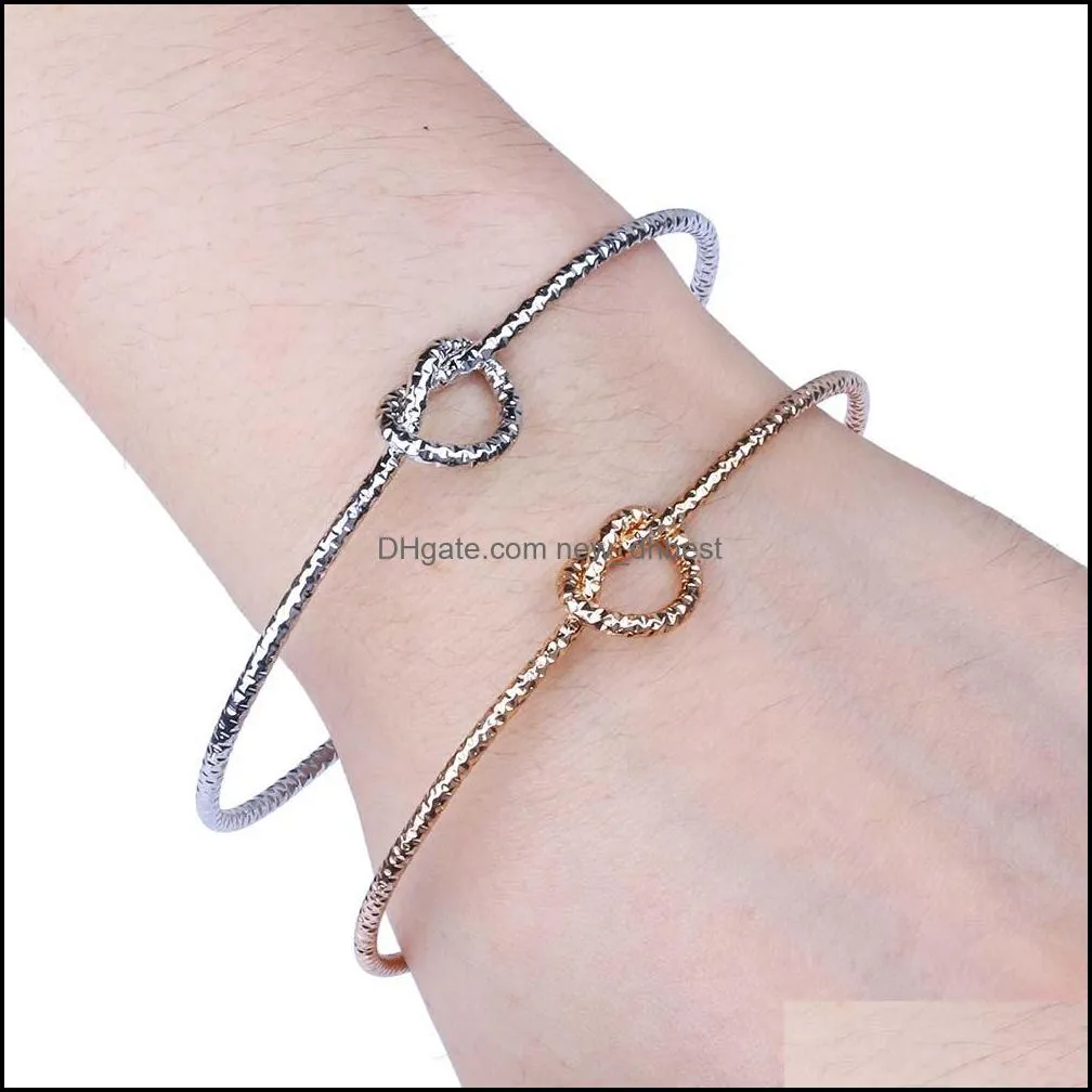  designer knot cuff bracelets bangles for women men charm open bangle heart fashion jewelry rose gold color couple bracelets