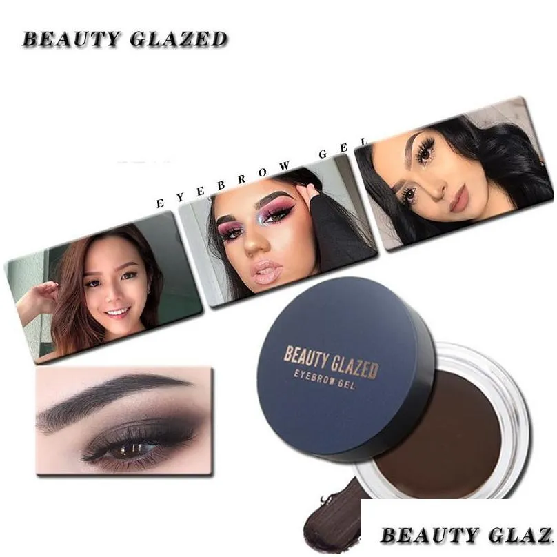 beauty glazed waterproof eye brow gel eyebrow pomade enhancer 5 colors available with brush head longlasting natural easy to wear make up enhancers para