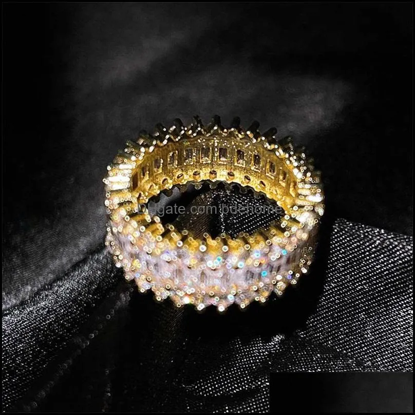 wedding rings luxury eternity ring silver full inlay zircon fashion exaggeration jewelry for women engagement gifts 3553 q2