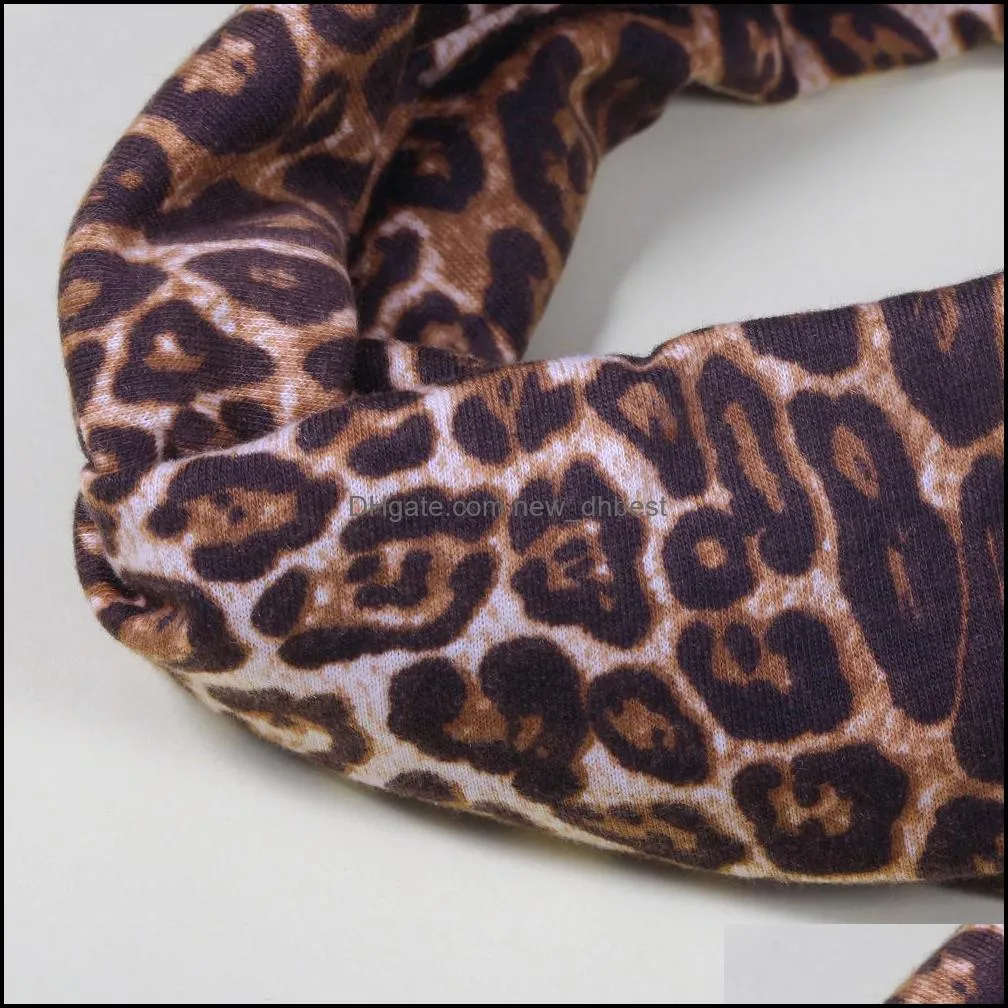  leopard print designer headband turban for women stretch twisted knot sport yoga wrap head bands scarf hair accessories