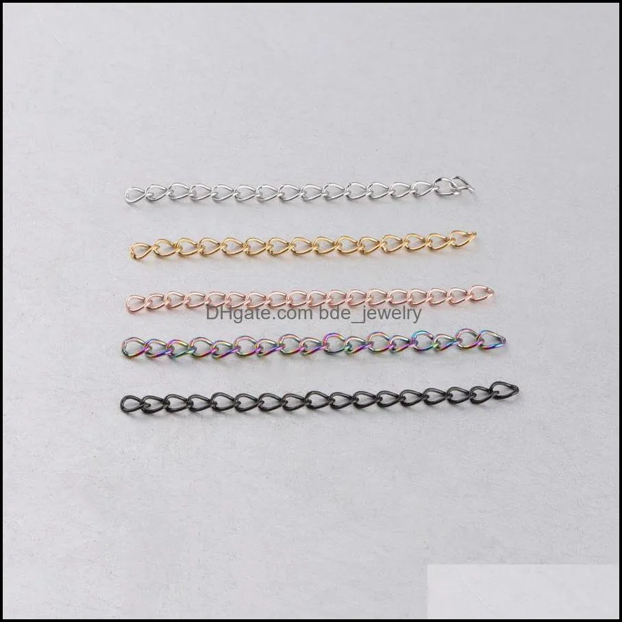stainless steel extension chain bracelet necklace tail chain 5cm length line 0.5mm thick chain diy jewelry accessories