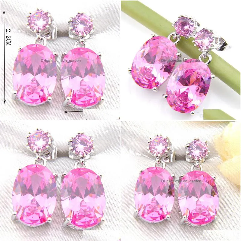 for women jewelry earrings luckyshine 925 sterling silver plated pink kunzite gems weddings engagemets earring jewelry zircon