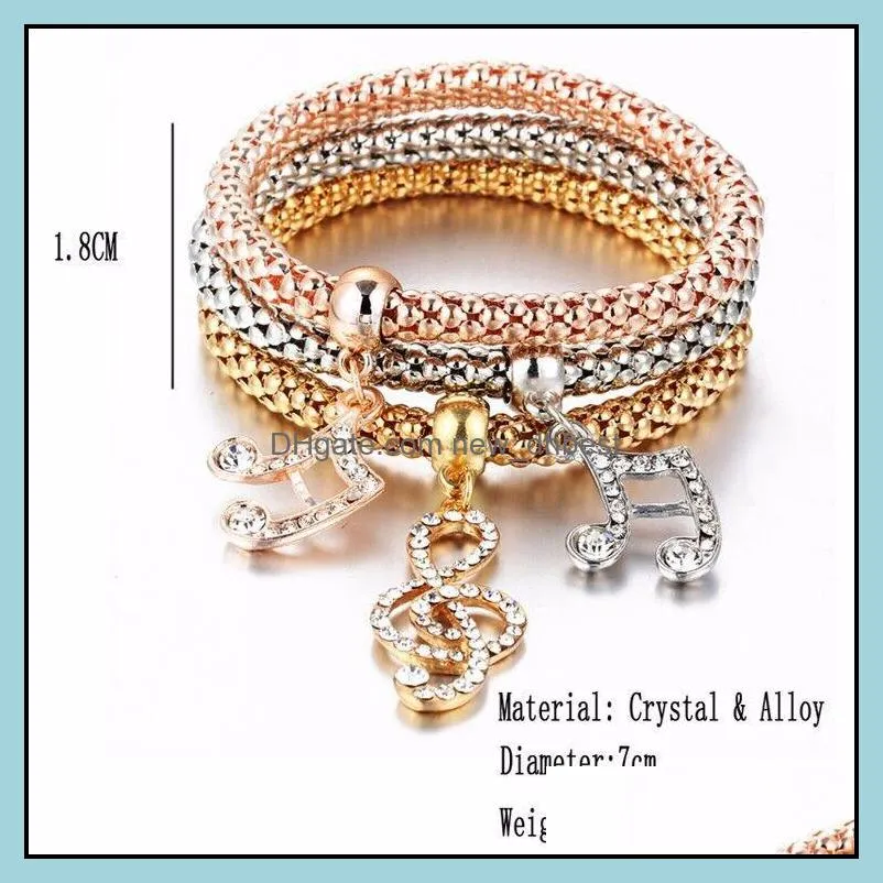 13style elastic crystal bracelet set heart key lock crown tree of life skull elephant owl charm bangle for women men fashion jewelry