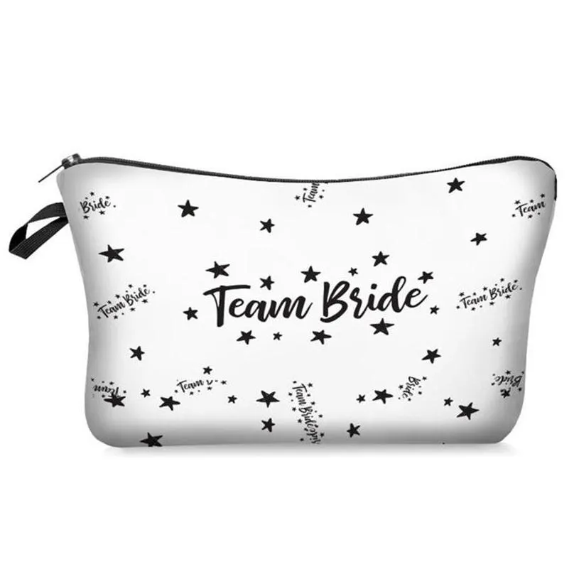 printed bride cosmetic bag bridesmaid gift wedding decoration bachelorette party bridal shower team bride gift party favor