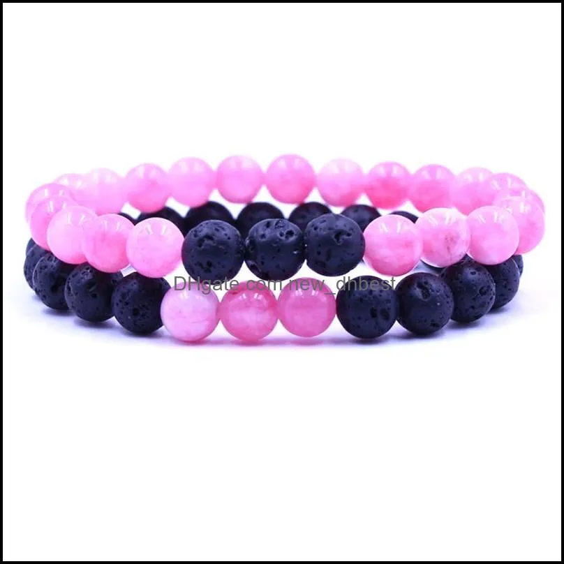 women men natural lava rock beads chakra bracelets healing energy stone meditation mala bracelet fashion  oil diffuser