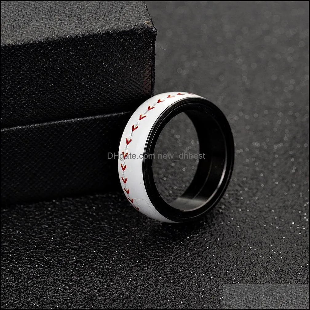 stainless steel sport spinner rings for women men basketball baseball american football rugby male female rotatable finger ring