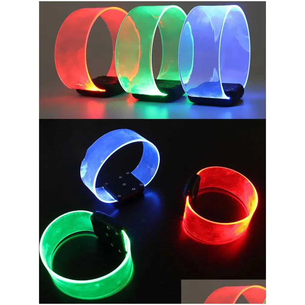 party decoration 1pcs led luminous glowing wrist candycolored movement bracelet light glow sticks braceletshalloween propsparty