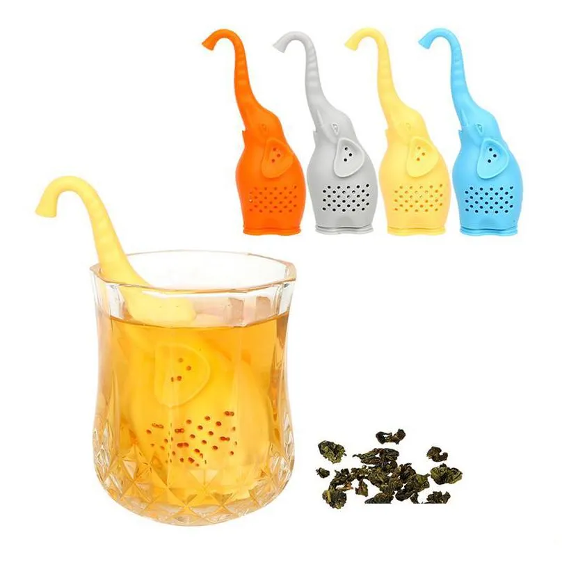 animal tea infuser cute small elephant silicone tea strainer coffee loose leaf strainer bag mug filter diffuser tea accessories