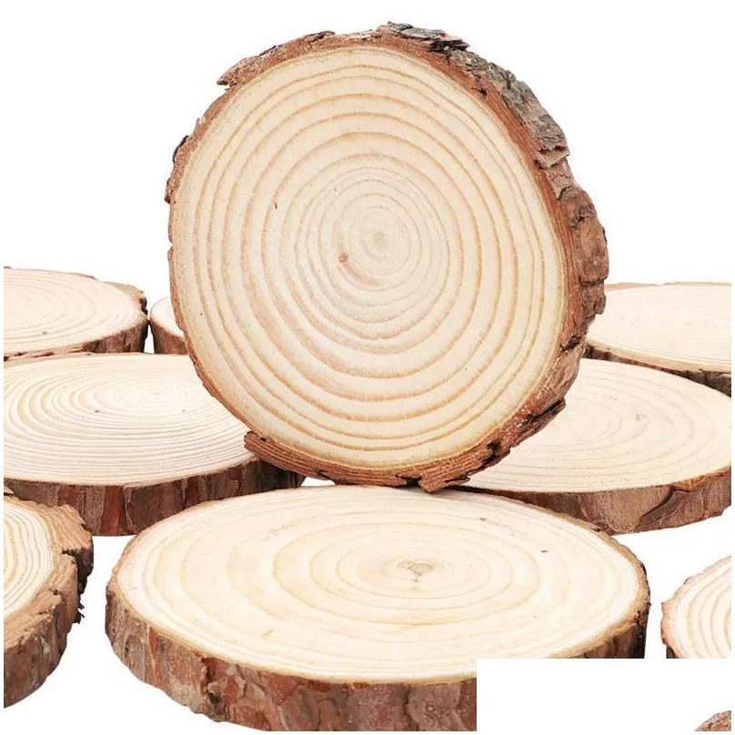 christmas decorations natural wood slices 30pcs 3.54.0 inches round circles unfinished tree bark log discs for crafts ornaments diy arts