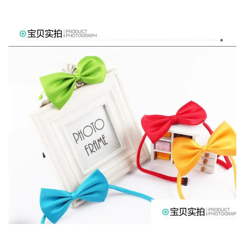 fashion adjustable pet dog bow tie neck accessory necklace collar puppy bright color pet bowknot tie