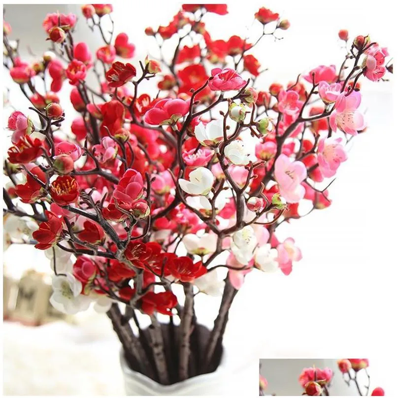 artificial flowers diy silk fake flowers plum blossom floral wedding bouquet home decor bouquet flores fake flower