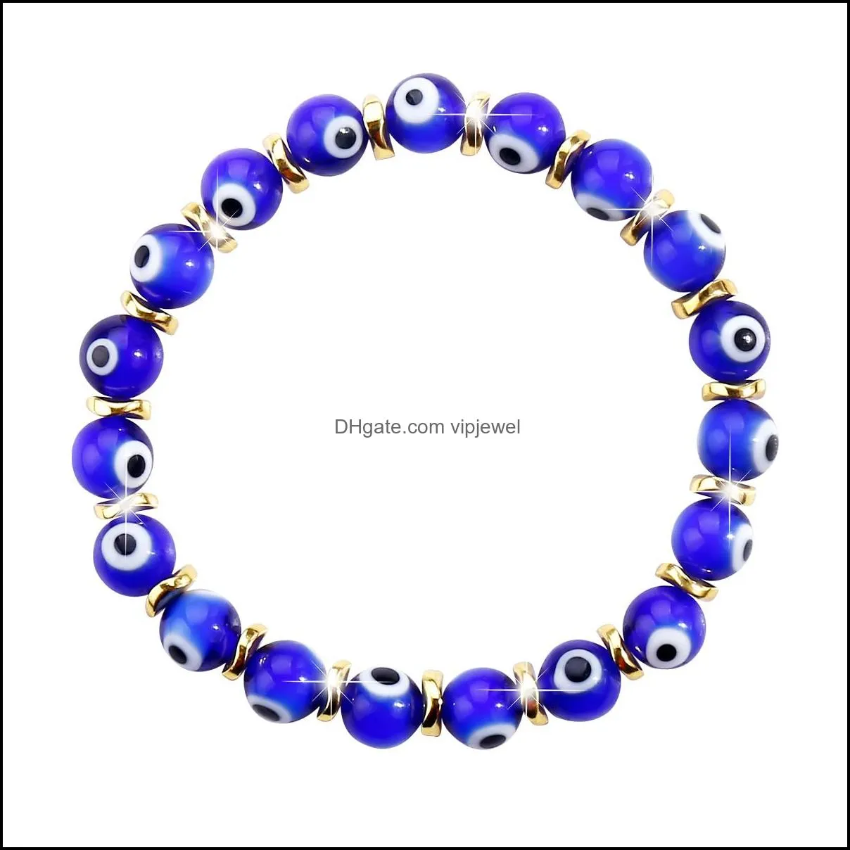 handmade turkish evil blue eye bracelet beaded strands colorful crystal resin bead rope chain eyes lucky couple bracelets for women charm